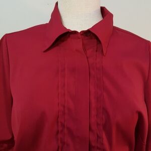 VTG Fitted Button Up Shirt Reitmans Plus Red Shirt